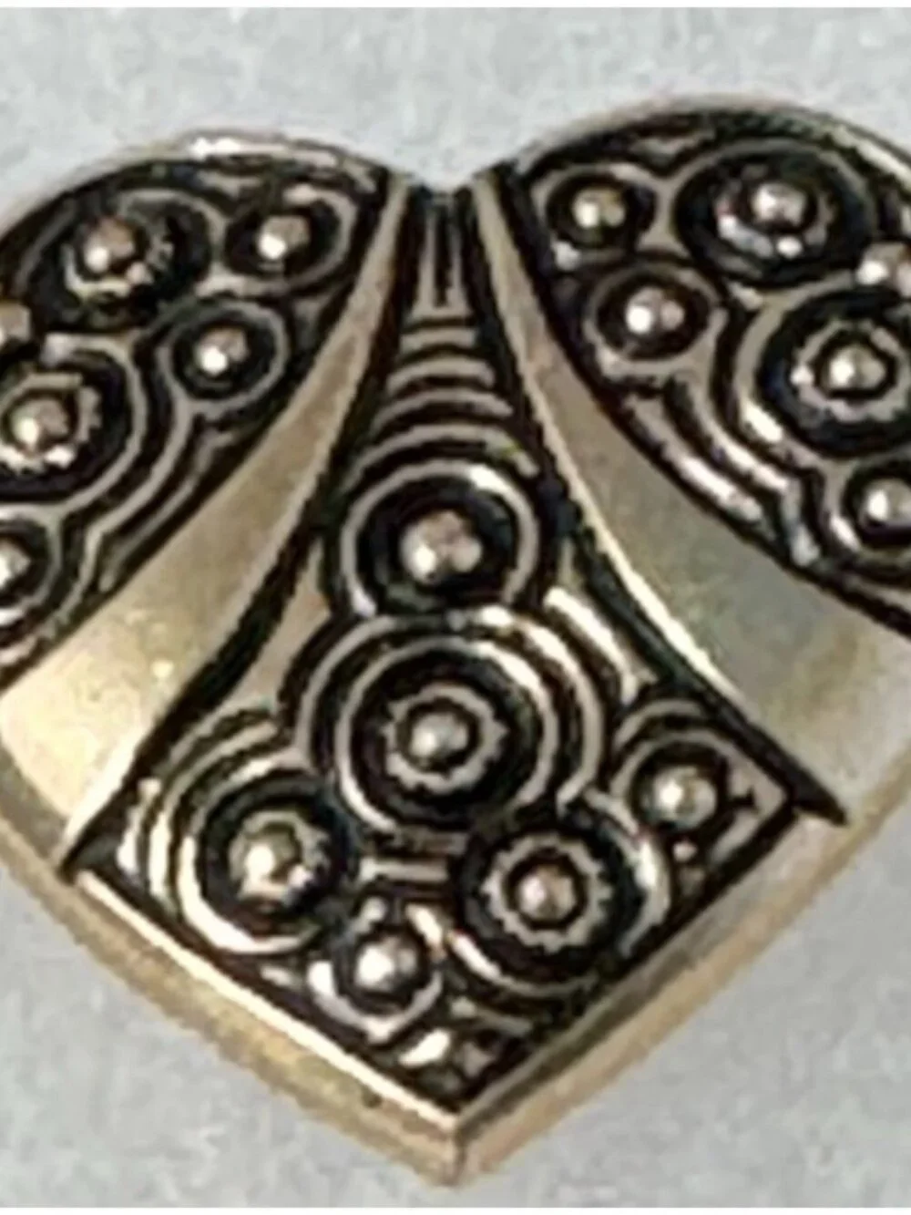Heart Brooch Pin Gold Tone Vintage Etched Swirl Design